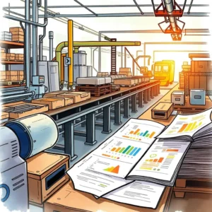 KPI Overview Creator tool in a manufacturing setting with performance reports and visuals.
