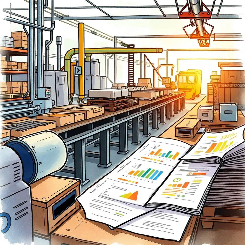 Kpi overview creator: Consolidate key performance indicators in reports 1 KPI Overview Creator tool in a manufacturing setting with performance reports and visuals.
