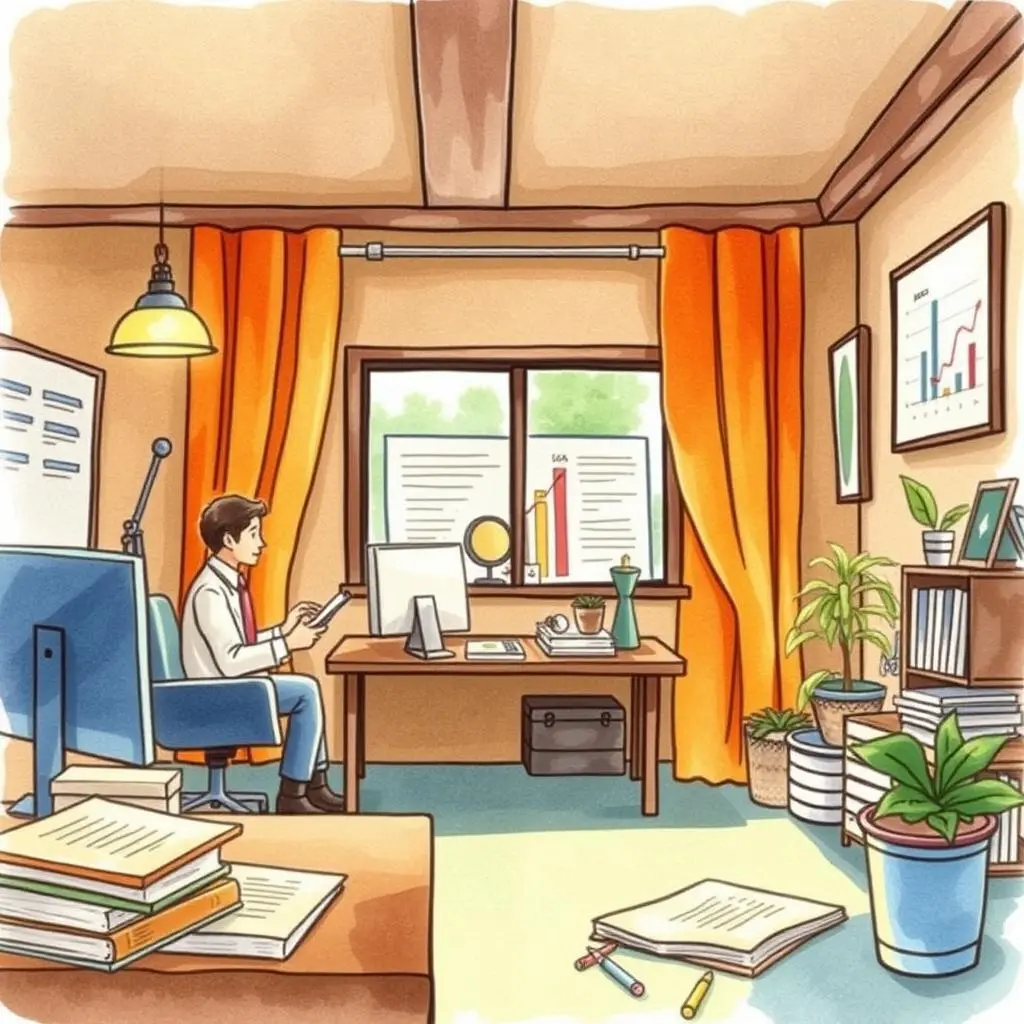 Strategic response generator: Craft strategic responses to financial discrepancies 1 A budget analyst evaluates financial data in a bright office with charts and plants.