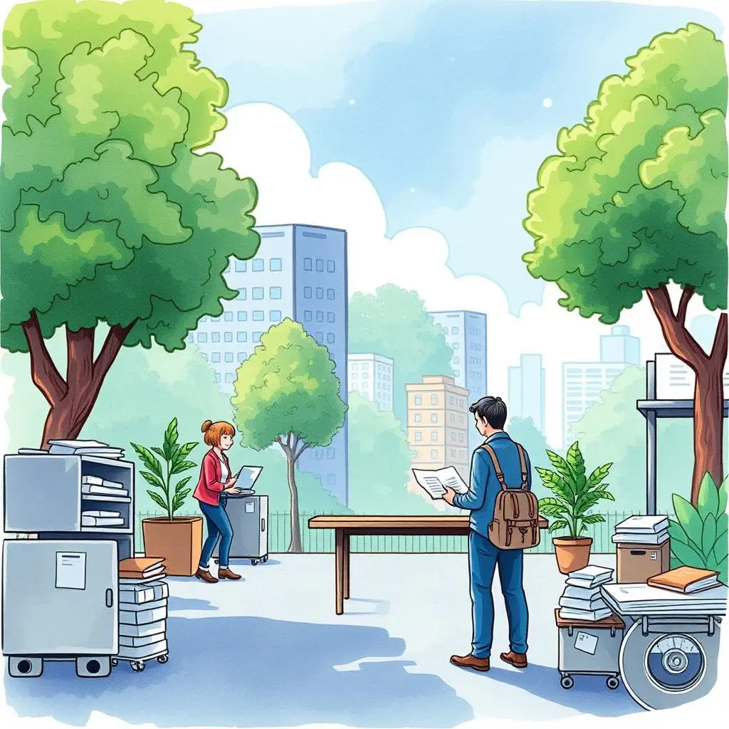Docureview: Summarize and review vendor documents efficiently 1 Efficient vendor document review in a bright outdoor setting with professionals engaged in their tasks