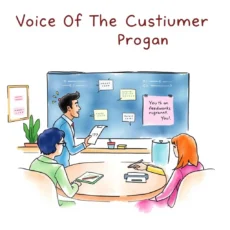 Team brainstorming on customer feedback summarization for actionable insights.
