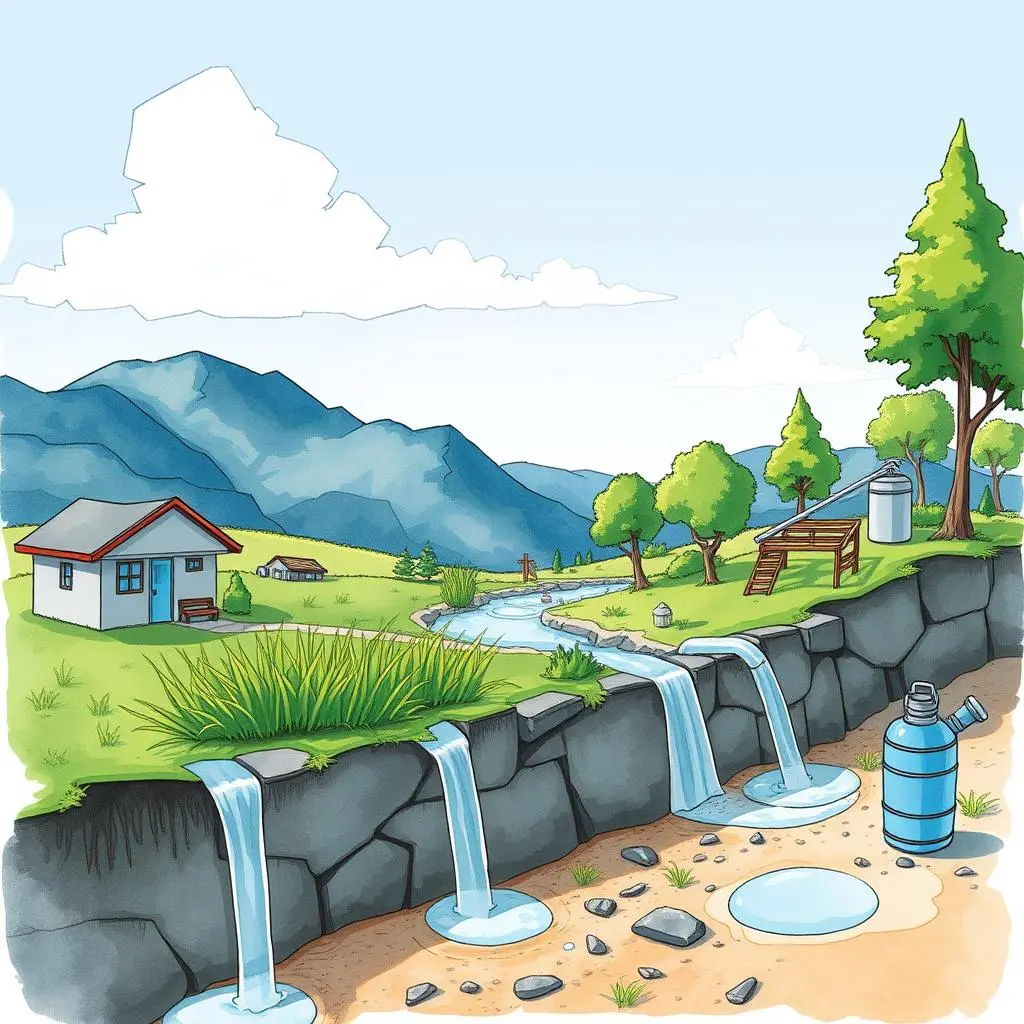 Incentive structure generator: Create framework for incentive programs 1 Illustration of a serene landscape highlighting water conservation efforts.