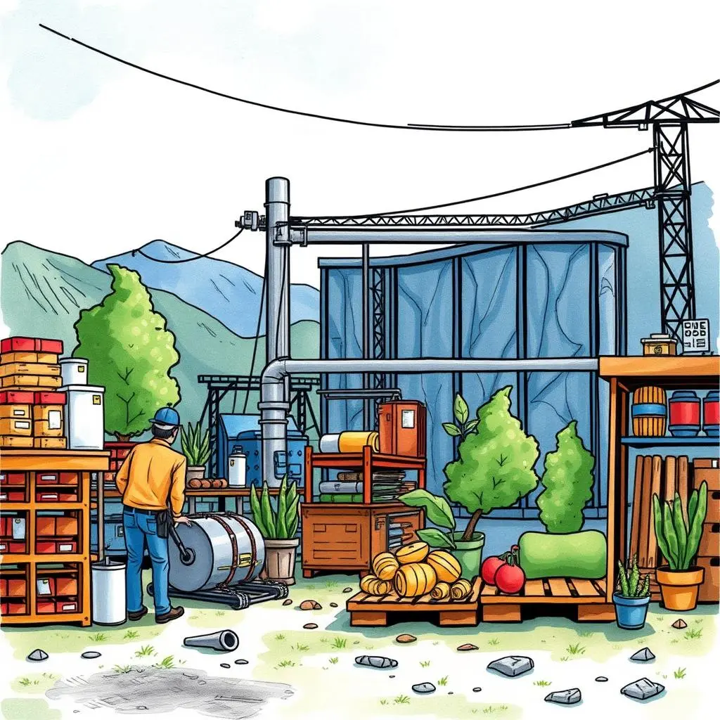 Production monitoring summary generator: Create concise summaries from monitoring reports 1 A worker analyzes production equipment in a manufacturing facility focused on workflow optimization.