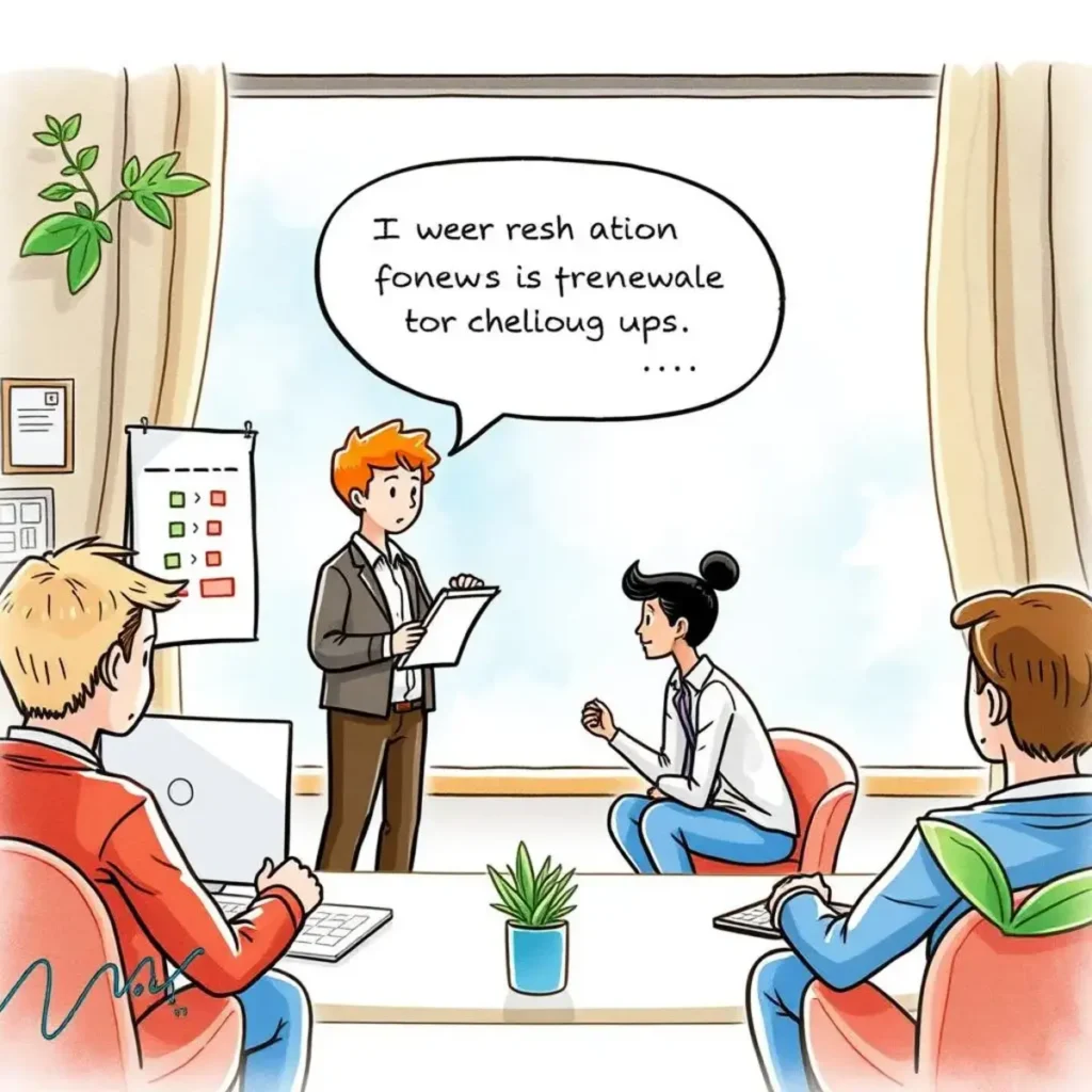 Team discussing customer renewal strategies in a meeting.