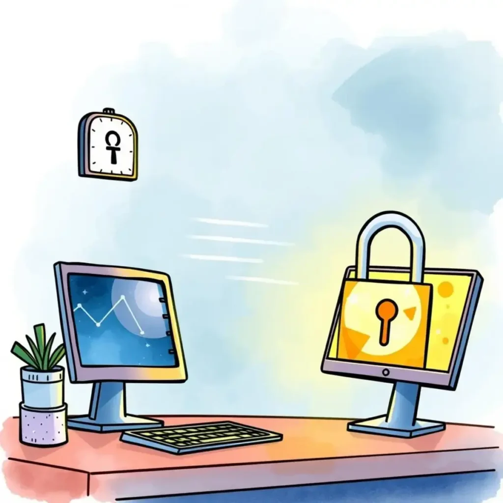 Access control validator: Validate your two-factor authentication choices 1 Access Control Validator tool depicted with computer screens and a lock symbol for cybersecurity