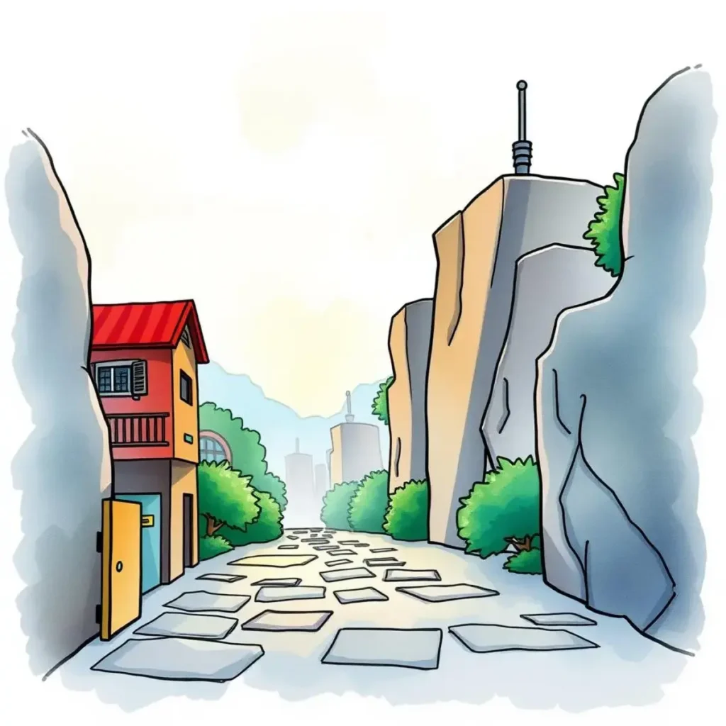 Access policy validator: Validate and improve access control policies 1 Illustration of a pathway leading through rocky terrain towards a distant cityscape.