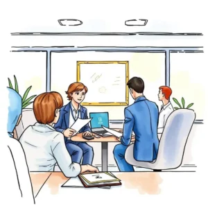 Sensitive document sharing meeting featuring professionals discussing Access Restriction Validator
