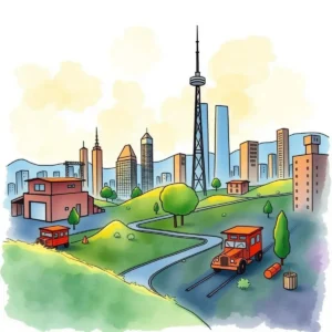 Actionable insights developer: Produce insights for continuous improvement initiatives 6 Vibrant cityscape illustrating operational efficiency and continuous improvement initiatives.