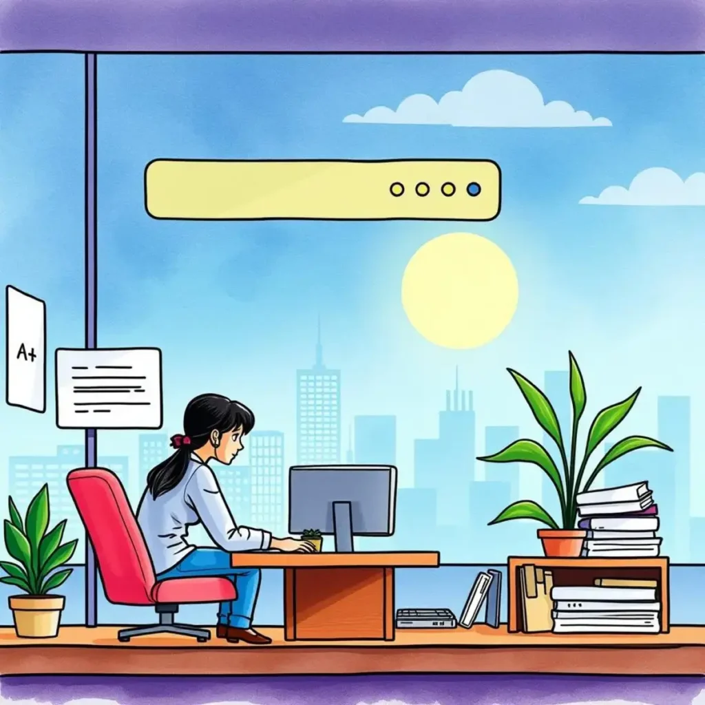 Follow-up reminder assistant: Generate timely reminders for client follow-ups 1 A professional sitting at a desk, creating client follow-up reminders.