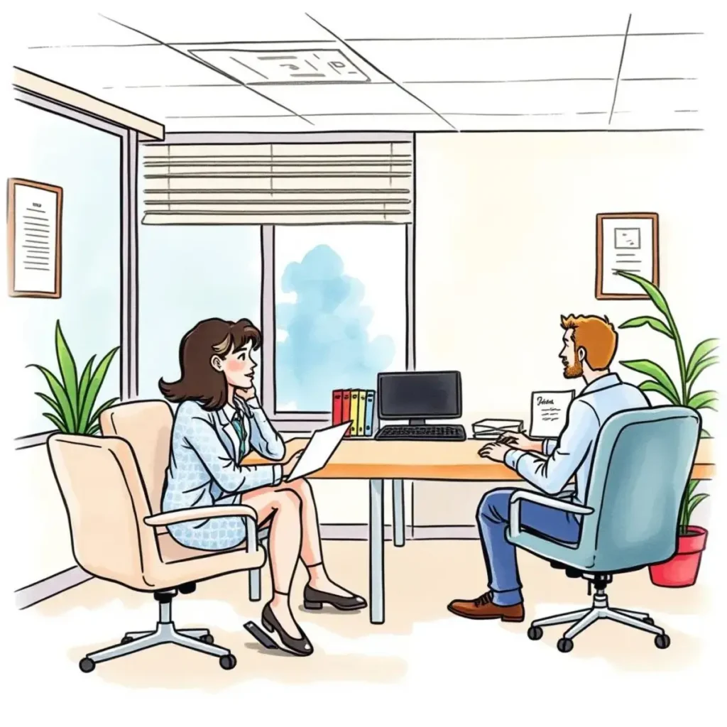 Apology letter creator: Draft sincere apology letters for conflicts 1 Two professionals in an office drafting an apology letter together.
