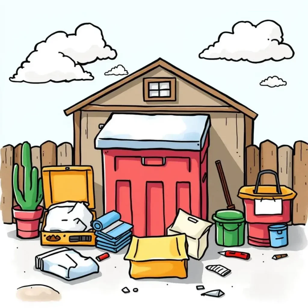 Asset disposal suggestion generator: Generate recommendations for asset disposal 1 Colorful illustration of a storage area for asset disposal.