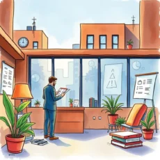 Professional auditing overview in a modern office setting.
