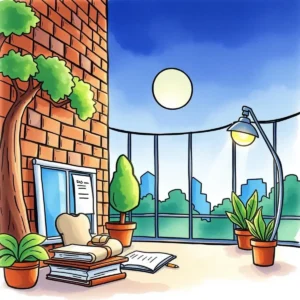 Cozy office space for audit planning with plants and natural light.