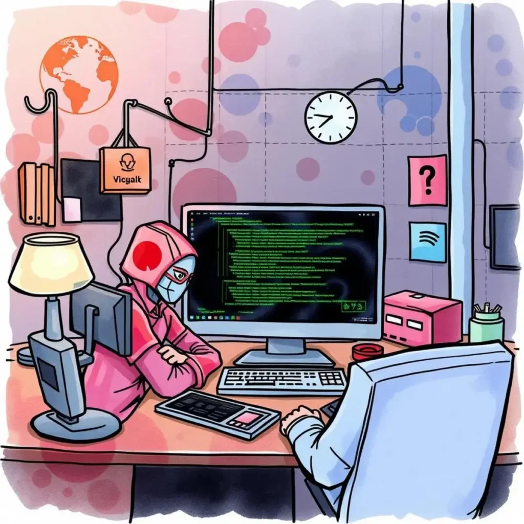 Malware analyst monitoring unusual behaviors on a computer screen.