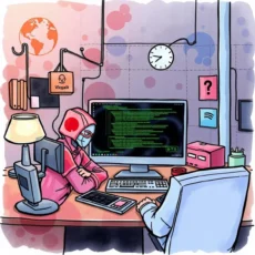 Malware analyst monitoring unusual behaviors on a computer screen.