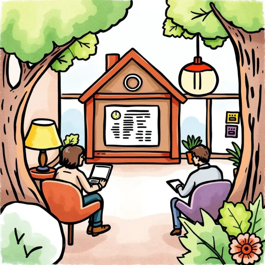 Benefit communication helper: Assist in formulating clear benefit communication messages 1 Two professionals discussing benefit communication strategies in a cozy, natural setting.