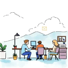 Team collaborating to simplify employee benefits information for hr.