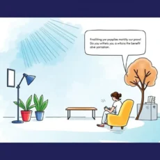 Person sitting in chair, generating notifications for benefits enrollment changes.