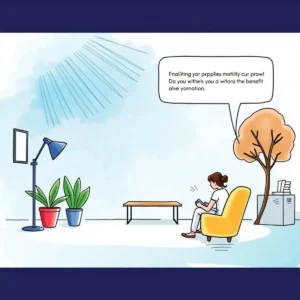 Person sitting in chair, generating notifications for benefits enrollment changes.