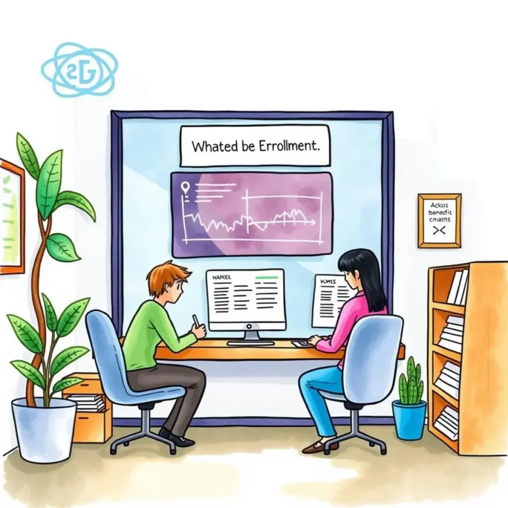 Life event data formatter: Organize information for clear benefit enrollment 1 Life Event Data Formatter tool in use by HR specialists at a benefits enrollment station.