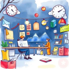 A creative workspace illustrating collaboration and data analysis for Brand Pulse Monitor tools.