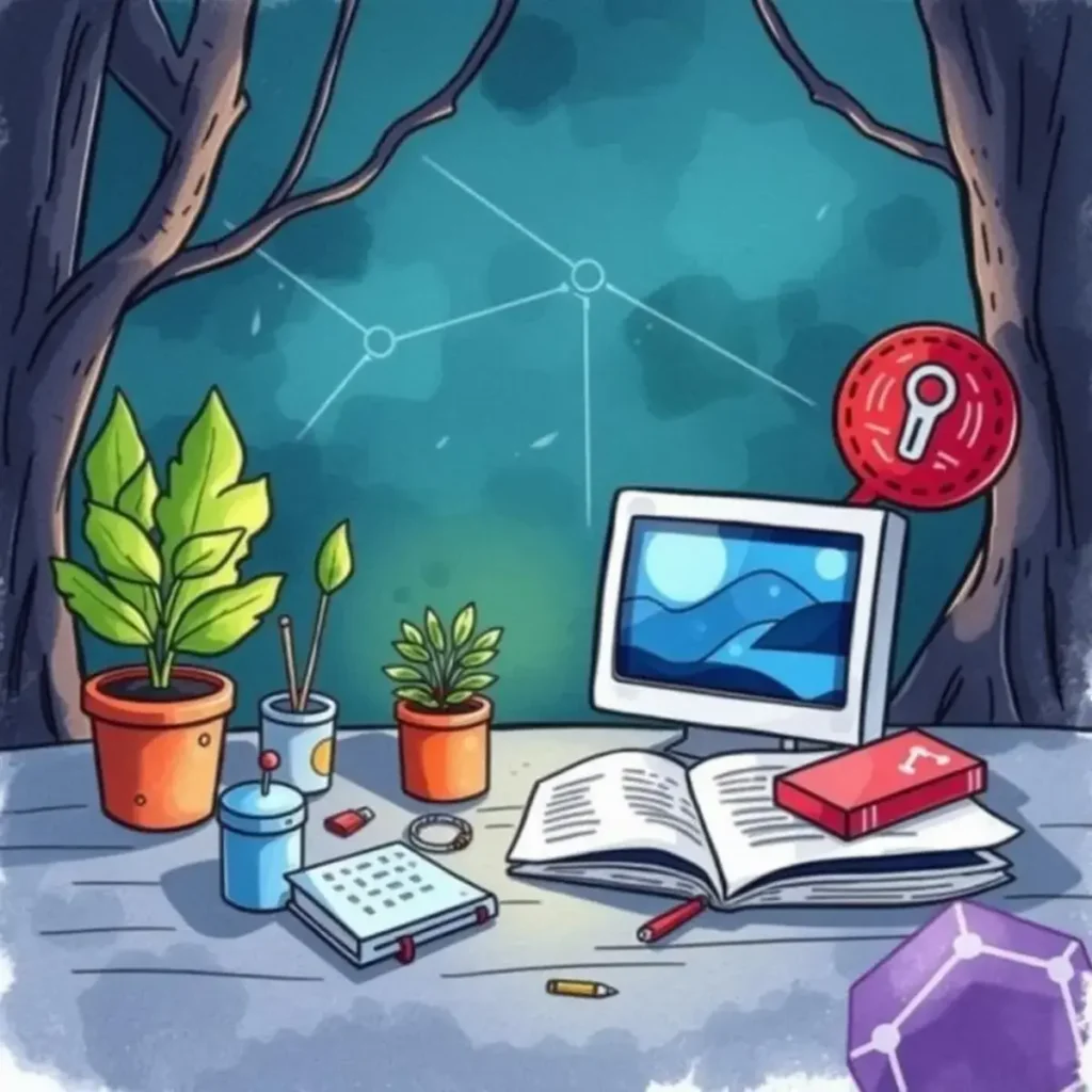 Breach incident notifier: Generate alerts for data breach incidents 1 A desktop scene symbolizing data privacy with plants and a computer.