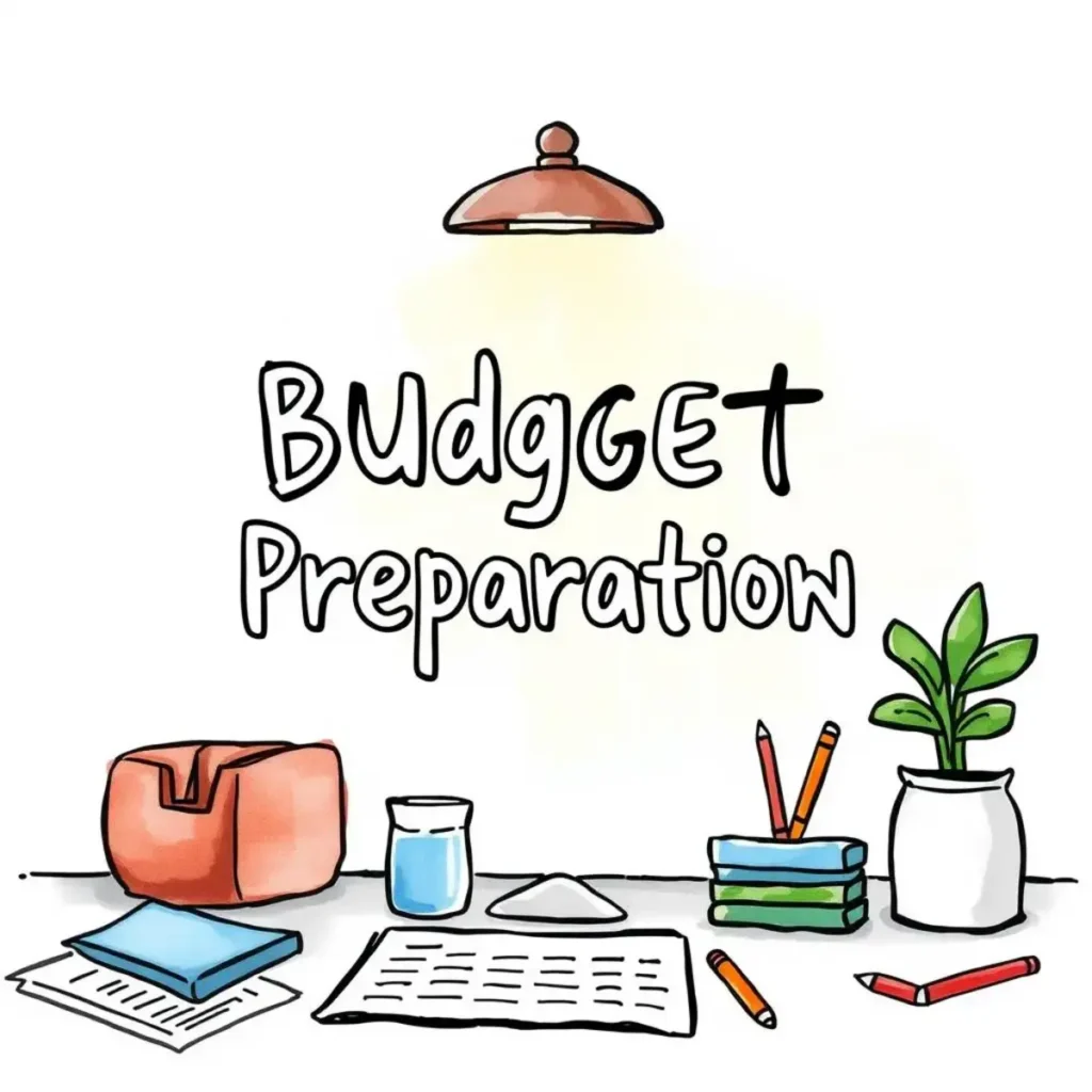 Budget preparation text formatter: Optimize text for budget creation process 1 Creative workspace featuring tools for budget preparation and planning.