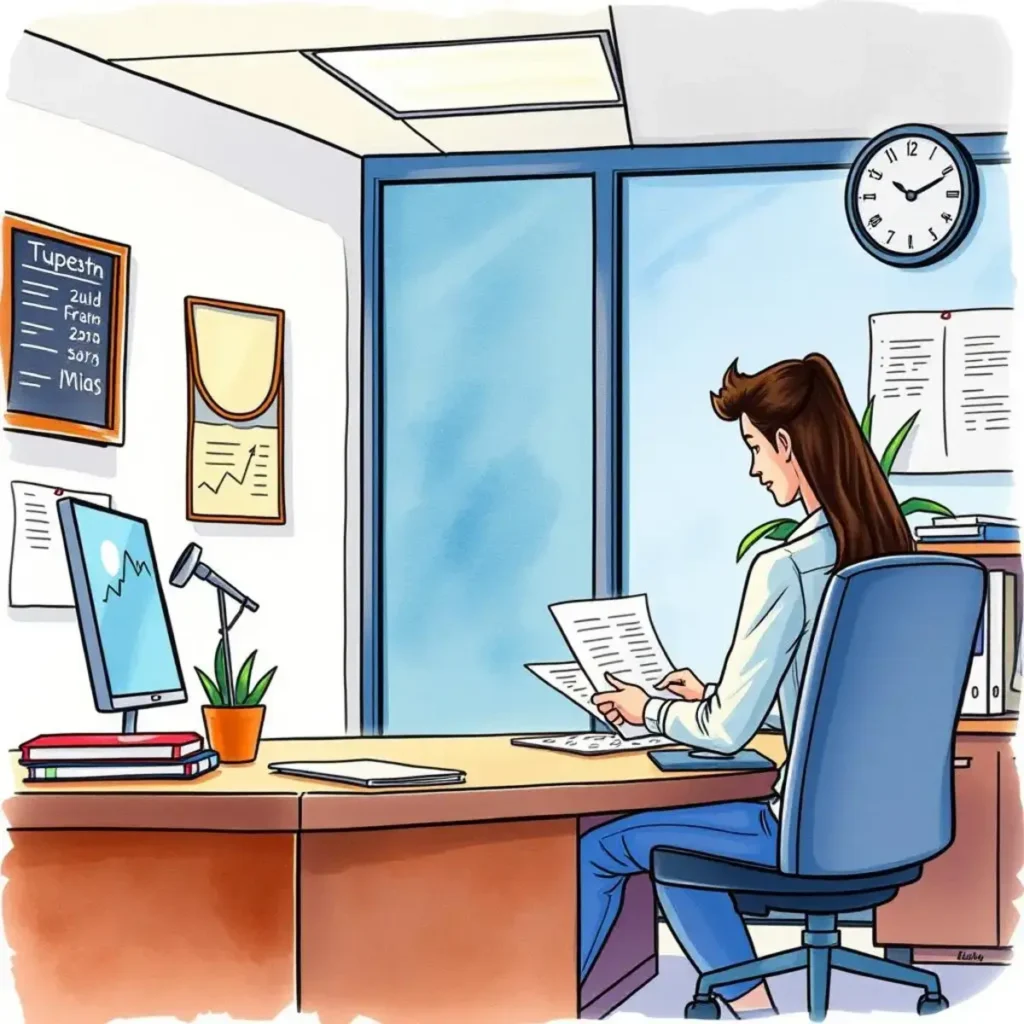 Cost projection creator: Build detailed cost projection reports 1 A professional reviewing cost projection reports in an office setting.