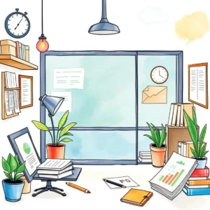 A bright office space illustrating a productive environment for financial overviews