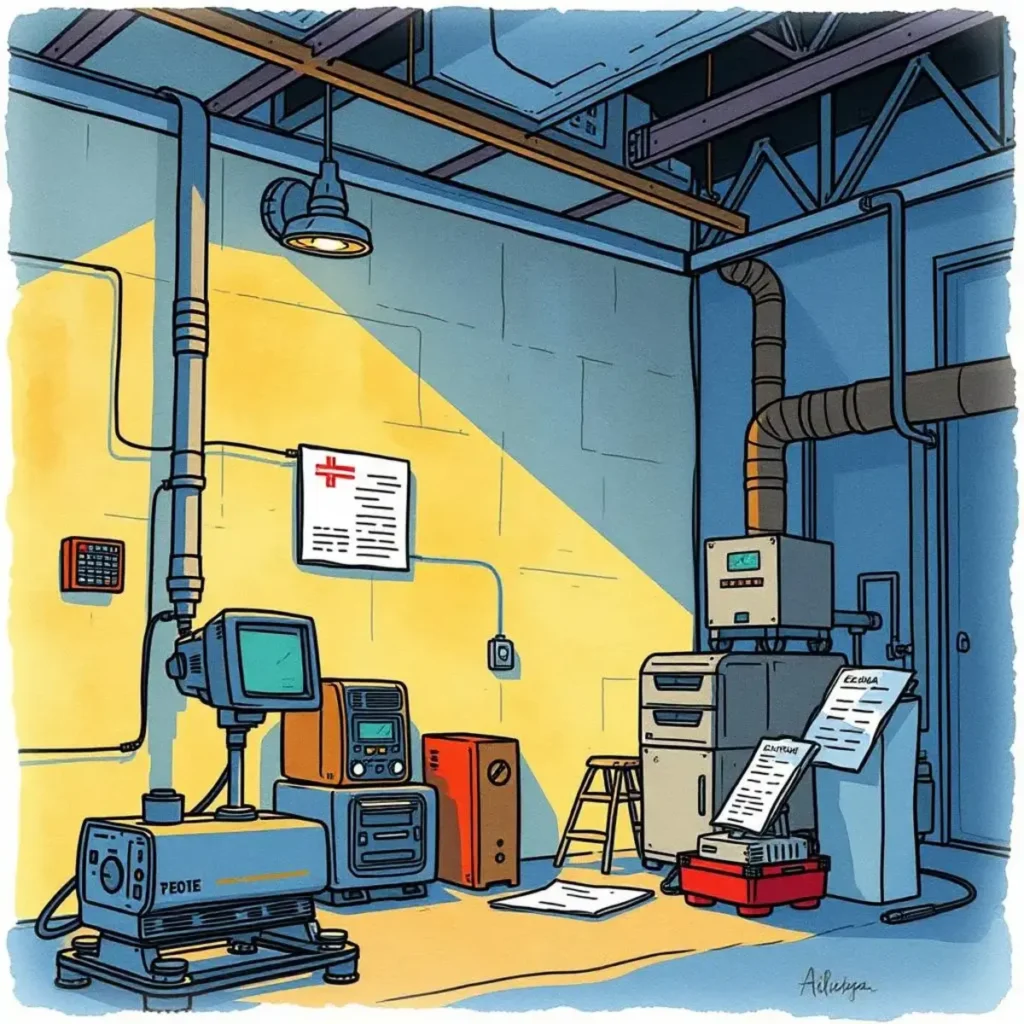 Calibration tools and documents in a manufacturing setup for approval.