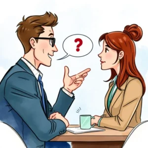 Professionals discussing salary expectations during a job negotiation.
