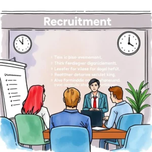 Human resources team discussing candidate qualifications in a recruitment meeting.
