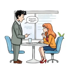 Client discussing clarification requests with a specialist