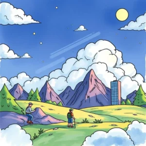 Awareness program engagement tracker: Monitor participation and engagement in training programs 1 Hikers exploring a serene landscape with mountains and trees, representing training engagement.