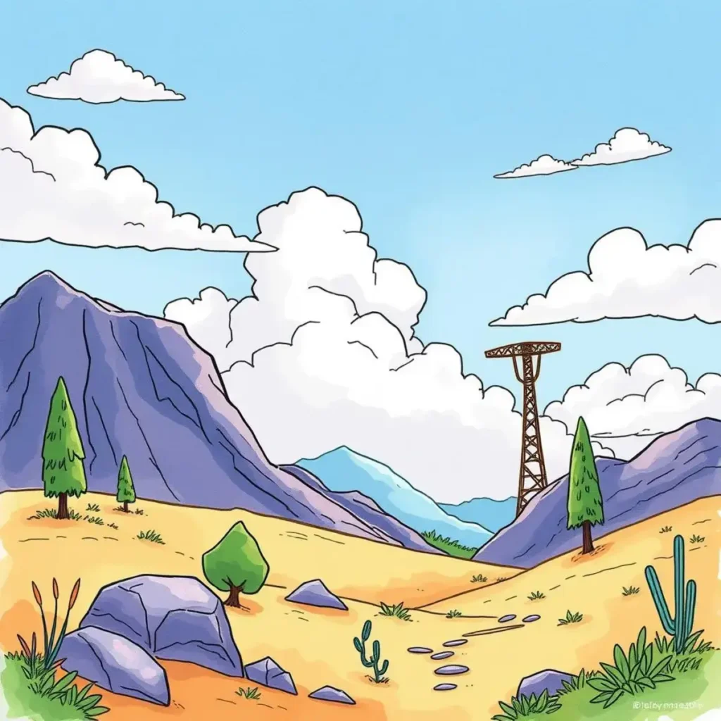 Cloud spend analyzer: Analyze your cloud cost patterns quickly 1 A vibrant landscape illustrating a cloud cost analysis journey.