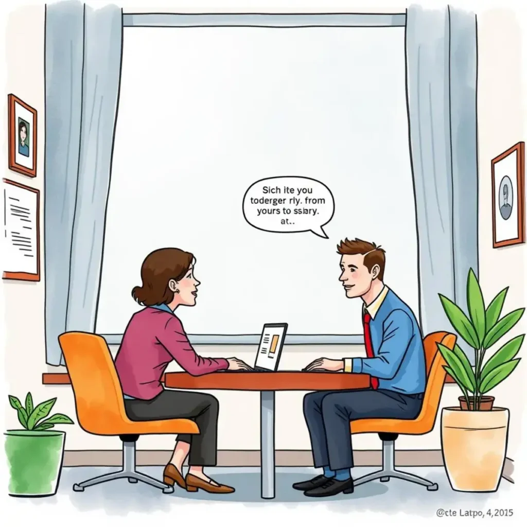 Complainant insight extractor: Highlight key concerns from interviews 1 Two professionals discuss grievances at a table with a laptop.