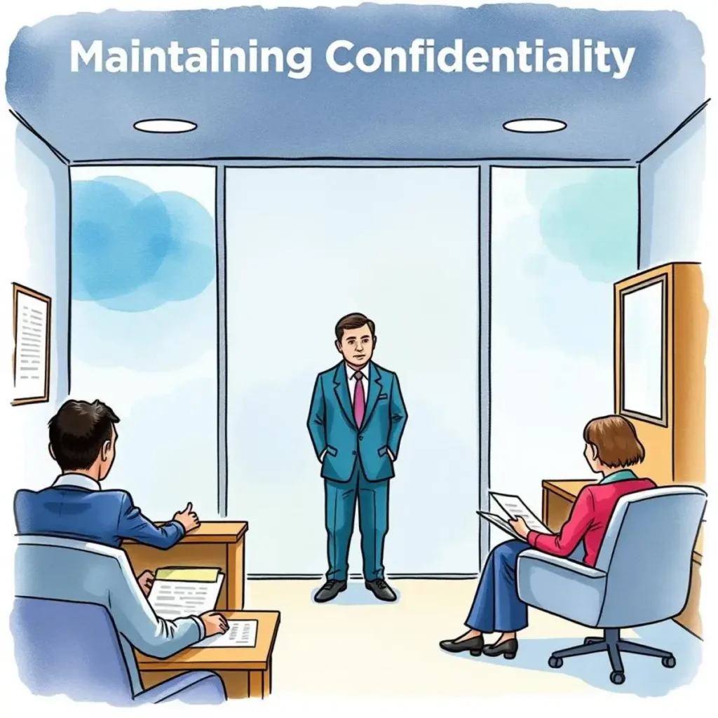 Confidentiality breach reporter: Document and report confidentiality breaches 1 Business meeting focused on maintaining confidentiality and reporting breaches.