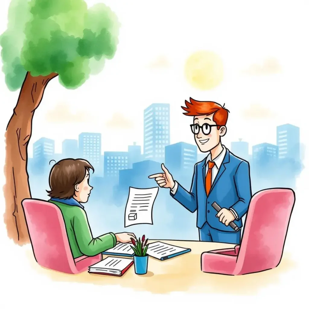Contract summary generator: Summarize key points of contracts quickly 1 Professionals discussing contract summaries in a modern office setting.