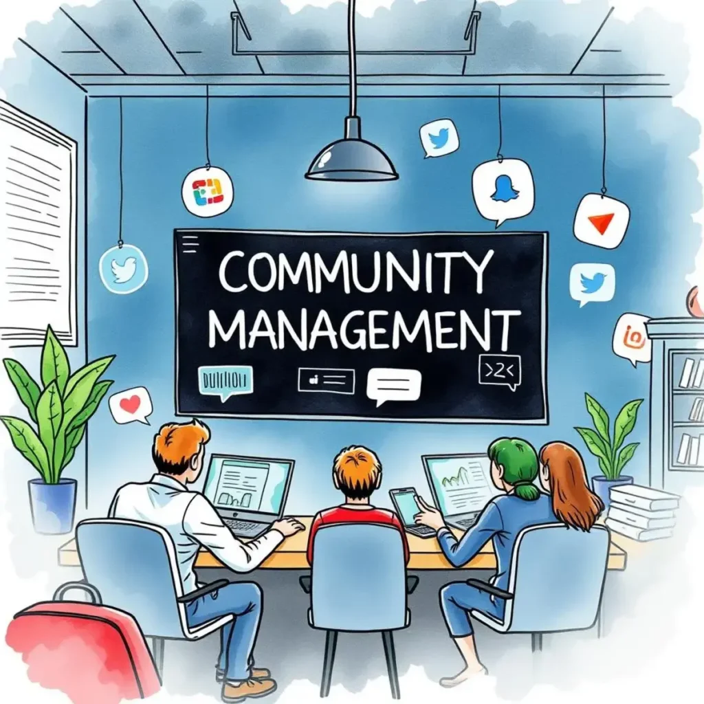 Crisis management social media post creator: Create impactful social media responses for crises 1 Teams collaborating on crisis management for social media responses.