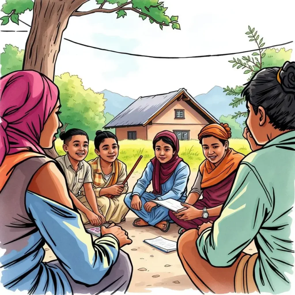Csr feedback synthesizer: Summarize community feedback effectively 1 Diverse group discussing community feedback outdoors, fostering collaboration.