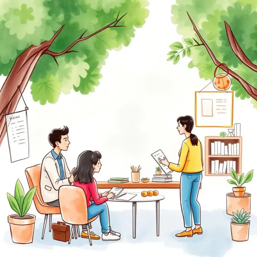 Engagement faq generator: Formulate FAQ responses to customer queries 1 Engagement FAQ Generator team discussing strategies outdoors