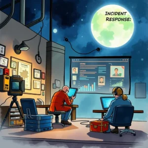 Data-driven threat analysis in a darkened room with tools and tech for incident response