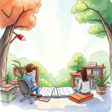 Text Validation Assistant in a serene outdoor workspace with individuals verifying data accuracy