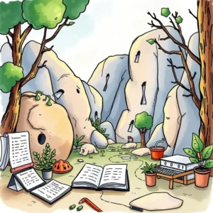 Integration documentation writer: Generate documentation for integration processes 9 A serene landscape depicting tools for creating integration documentation.