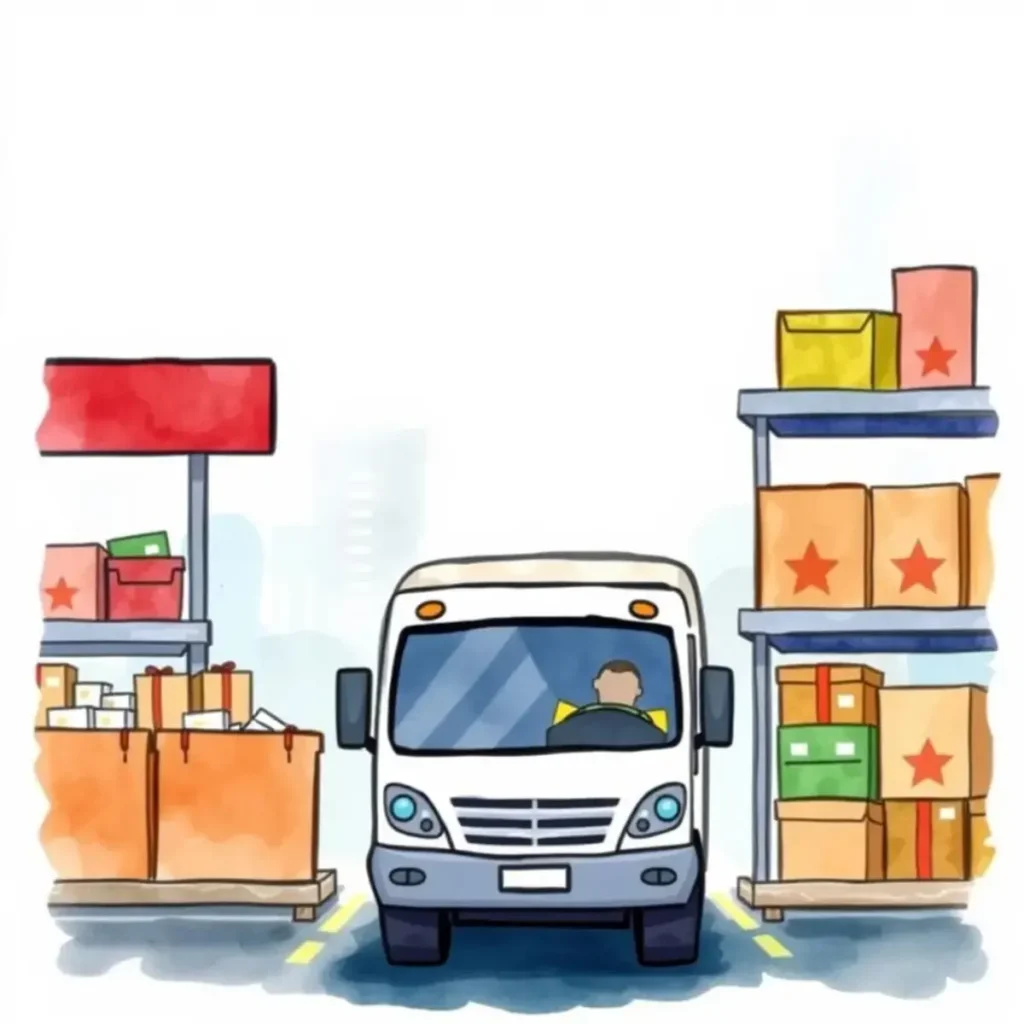 Customer behavior modeler: Predict customer purchasing behaviors for demand forecasting 1 Delivery truck navigating a supply chain warehouse for demand forecasting.