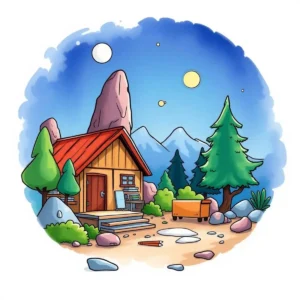 Cozy cabin surrounded by trees and mountains, symbolizing code consistency in IT practices.