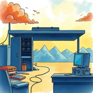 Recovery test script generator: Create test scripts for disaster recovery drills 2 A serene it workspace setup illustrating disaster recovery planning.
