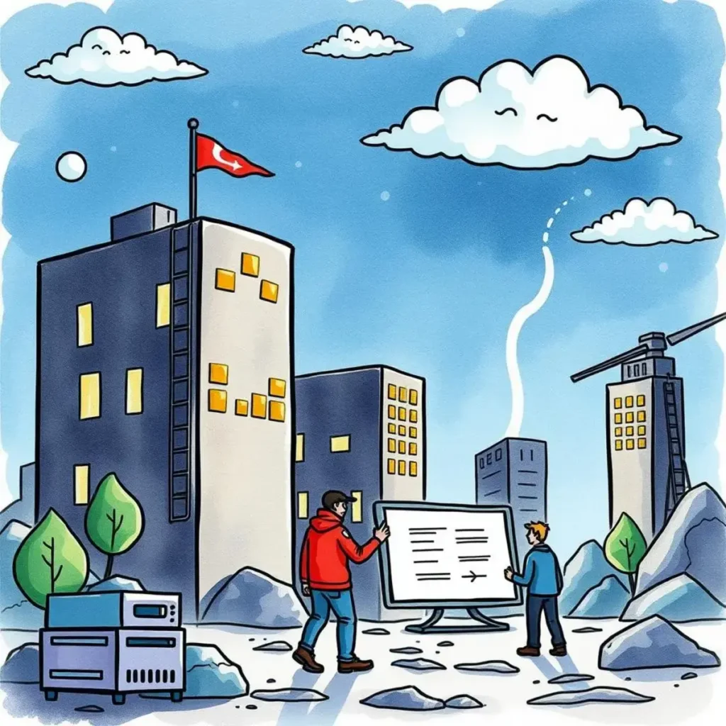 Plan enhancement suggestion tool: Get recommendations for improving disaster recovery plans 1 Two professionals assessing disaster recovery plans in a cityscape.