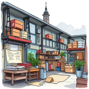 A modern storage area filled with organized vendor documentation materials.