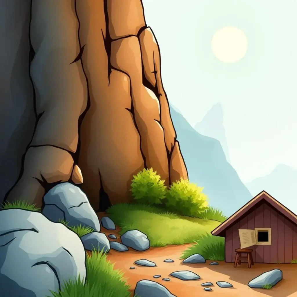 Doc text validator: Verify input text meets documentation standards 1 A serene landscape with a mountain, path, and small house.